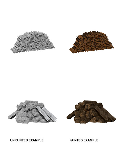 Wizkids Deep Cuts Unpainted Miniatures: Piles of Wood