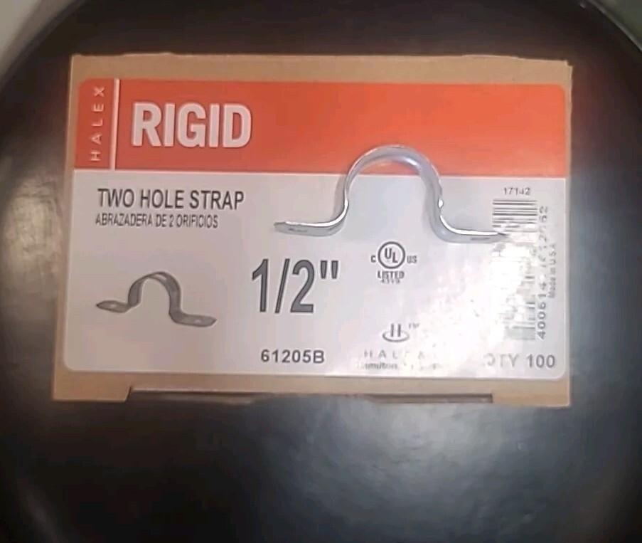 Halex 61205B RIGID TWO HOLE STRAP 1/2" 100 Quantity Box SHIP SAME DAY