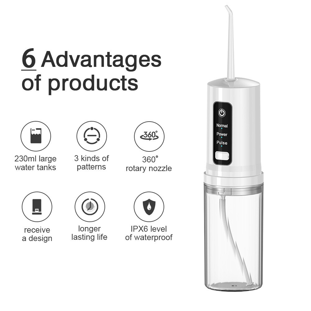 4 Modes Oral Irrigator Water Dental Flosser Cordless for Teeth Rechargeable IPX7