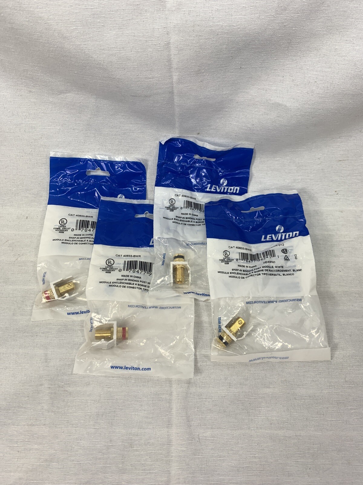 X4-2 Red 2 Black LEVITON 40833-BWE / 40833BWR (NEW NO BOX) (020)