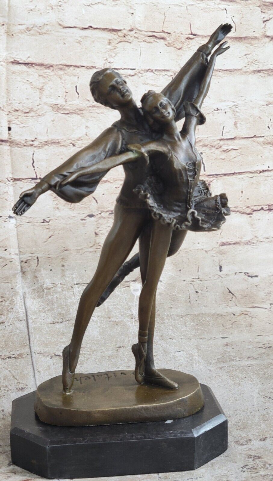 Collectible Art bronze sculpture Sign Original Ballerina Dancer Art Nouveau NR