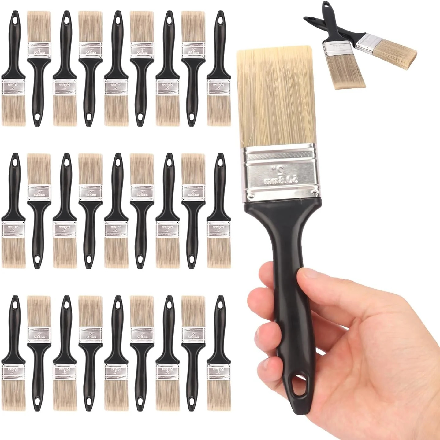 30 Pack 2 Inch Paint Brushes - A Professional Range of Wall Paint Brushes, Deck