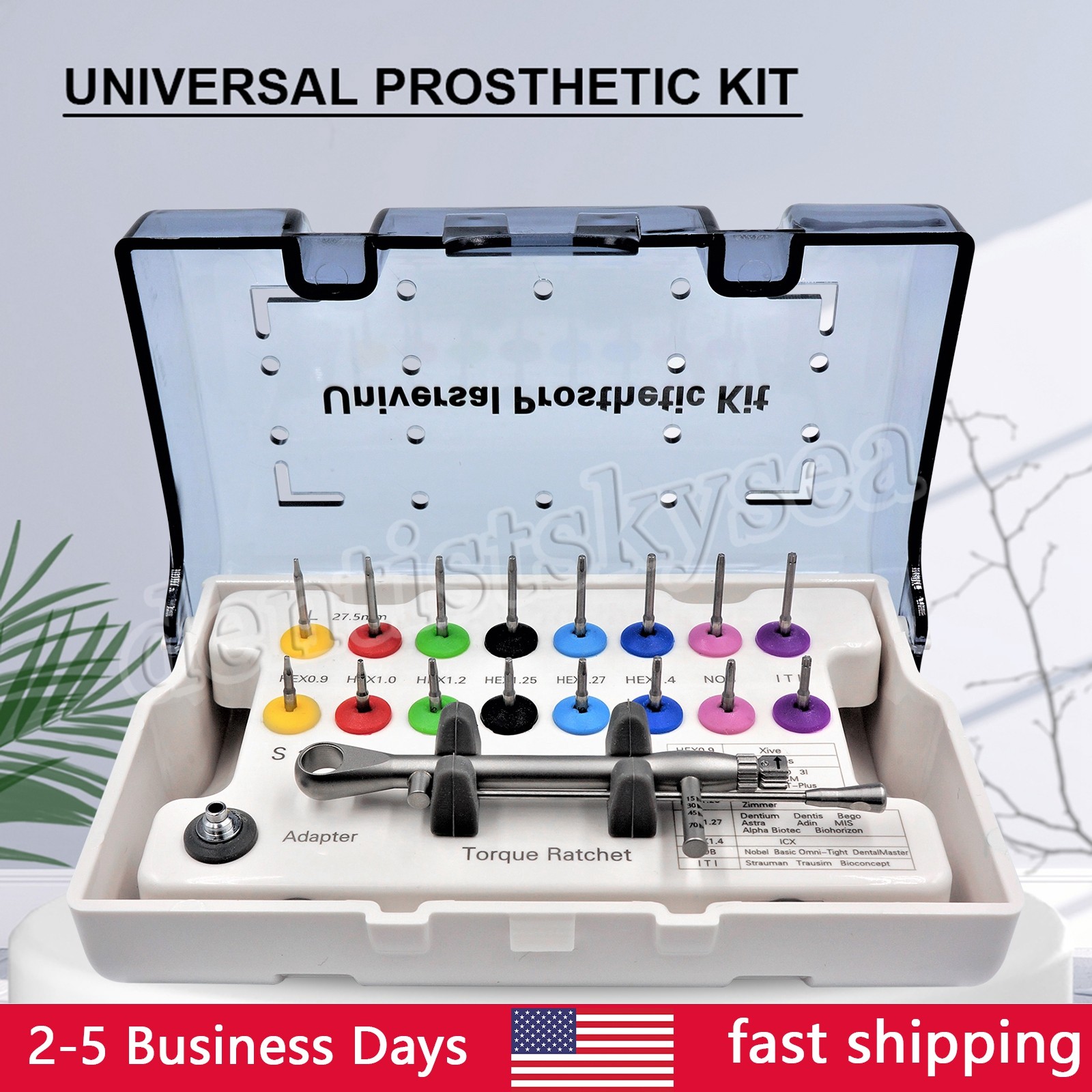 Universal Implant Prosthetic Kit Screwdriver Hex Driver Torque Wrench 16 drivers