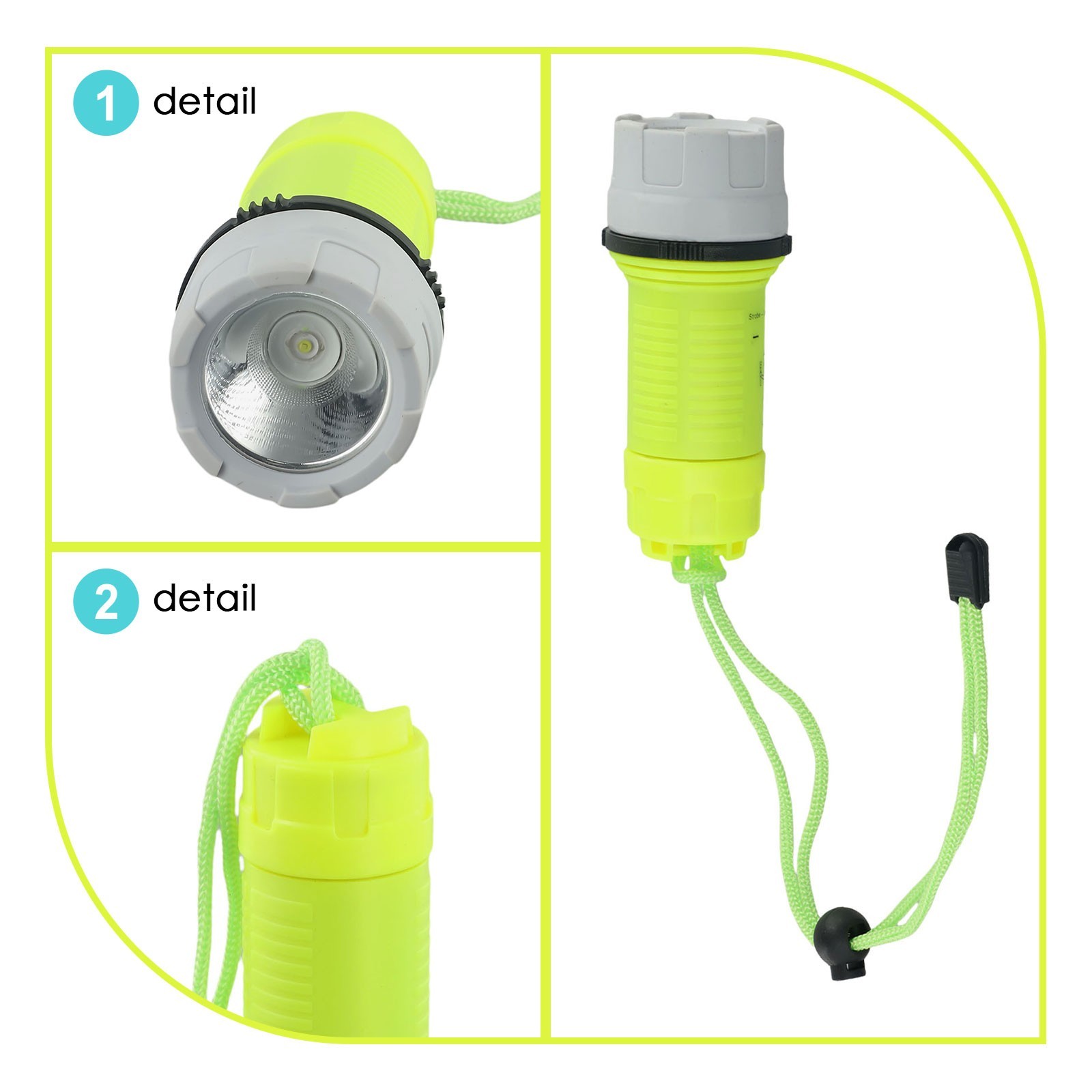 Waterproof LED Diving Flashlight Torch with Effective Light Distance 50 Meters