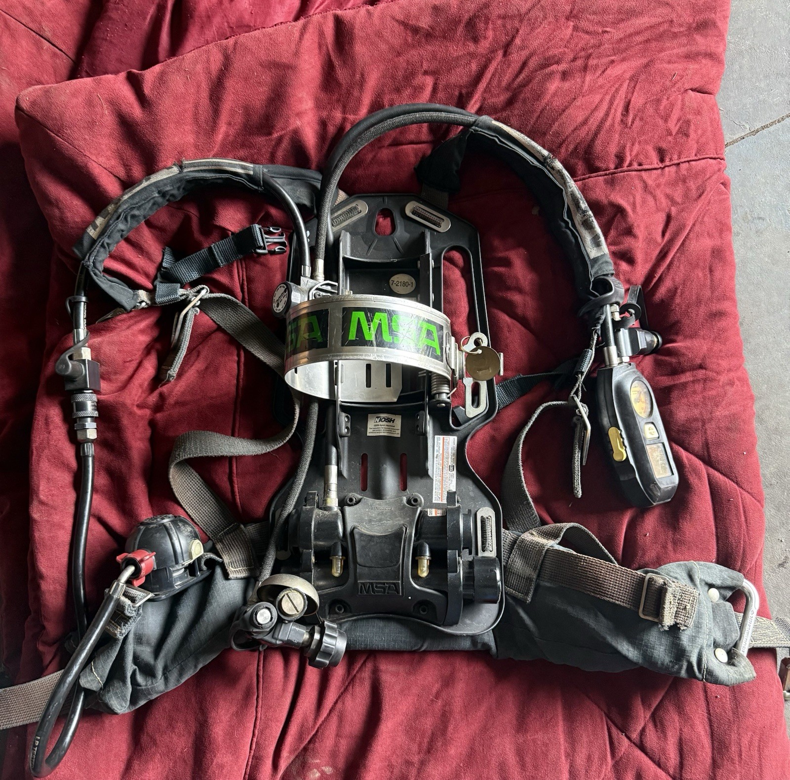 MSA Firehawk M7 SCBA Pack Harness - 4500 PSI WITH Descent Belt Regulator