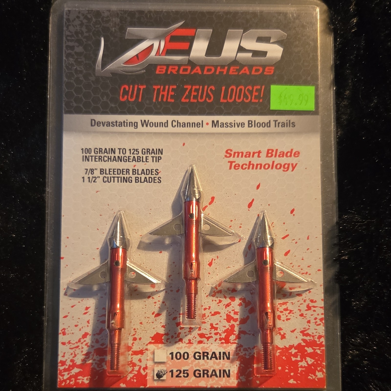 Zeus Broadheads 125 Grain Mechanical Broadheads 3 Pack New Sealed Archery