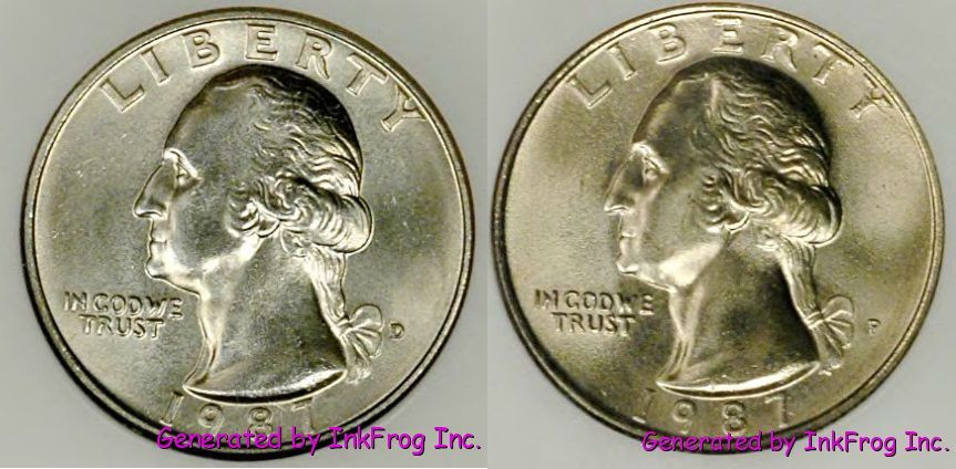 1987 P & D Washington Quarter pair Choice/Gem Bu From Mint S