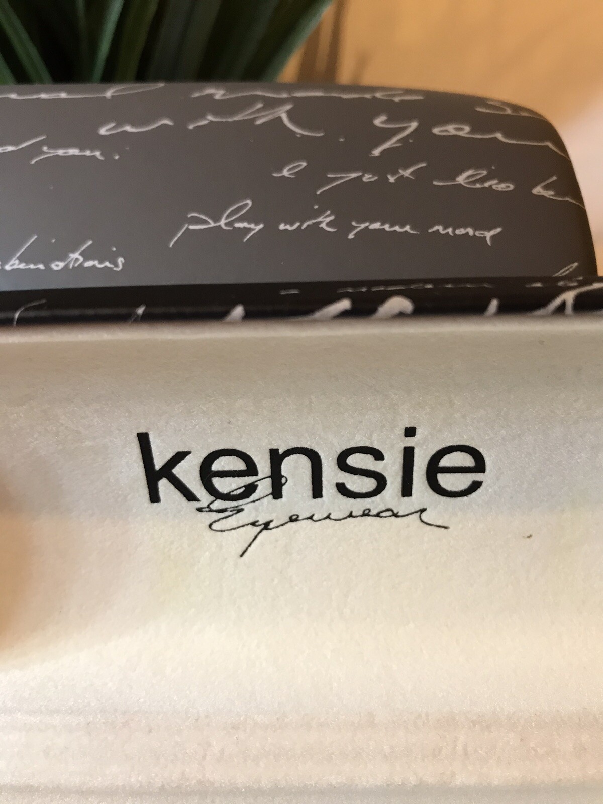 Eyeglass Cases Kensie Hard Eyeglass Storage Sensual Letters Black & Grey (2)