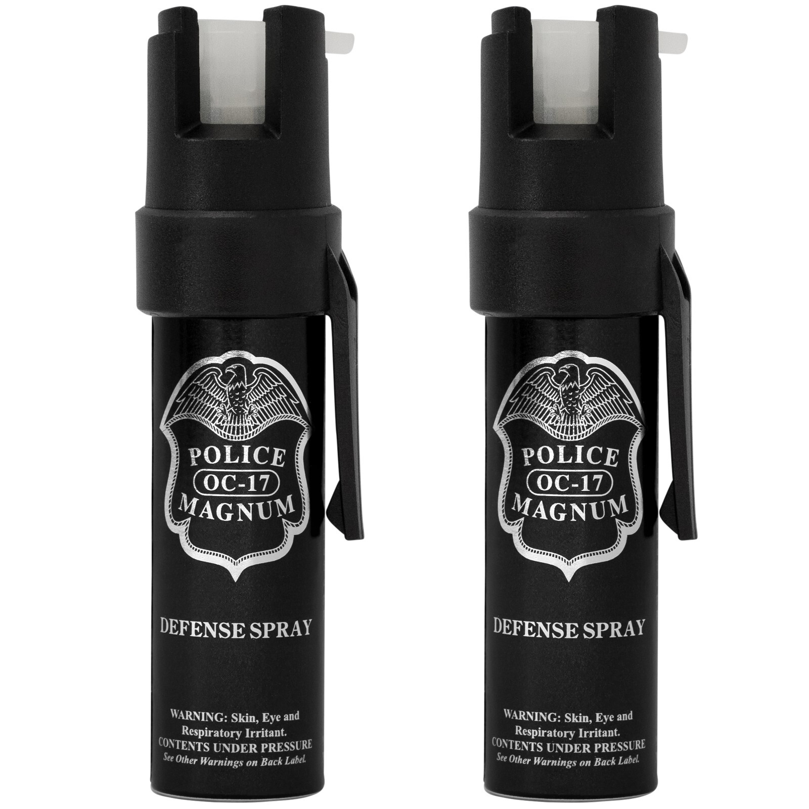 2 Police Magnum Glow In Dark Pepper Spray .75oz GID Pocket Clip Night Defense