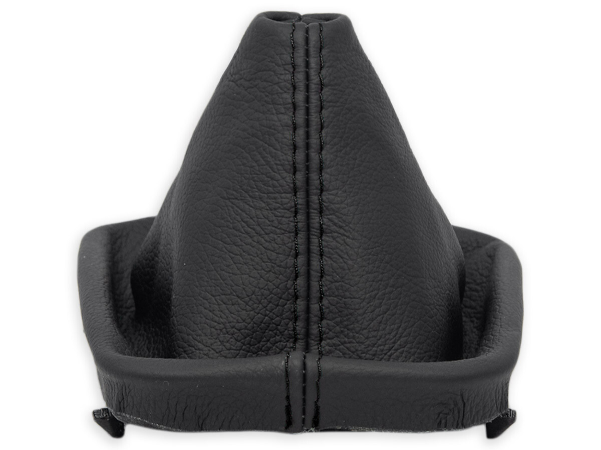 FOR BMW E46 GEAR SHIFT BOOT GAITER LEATHER STITCHING BLACK + FRAME