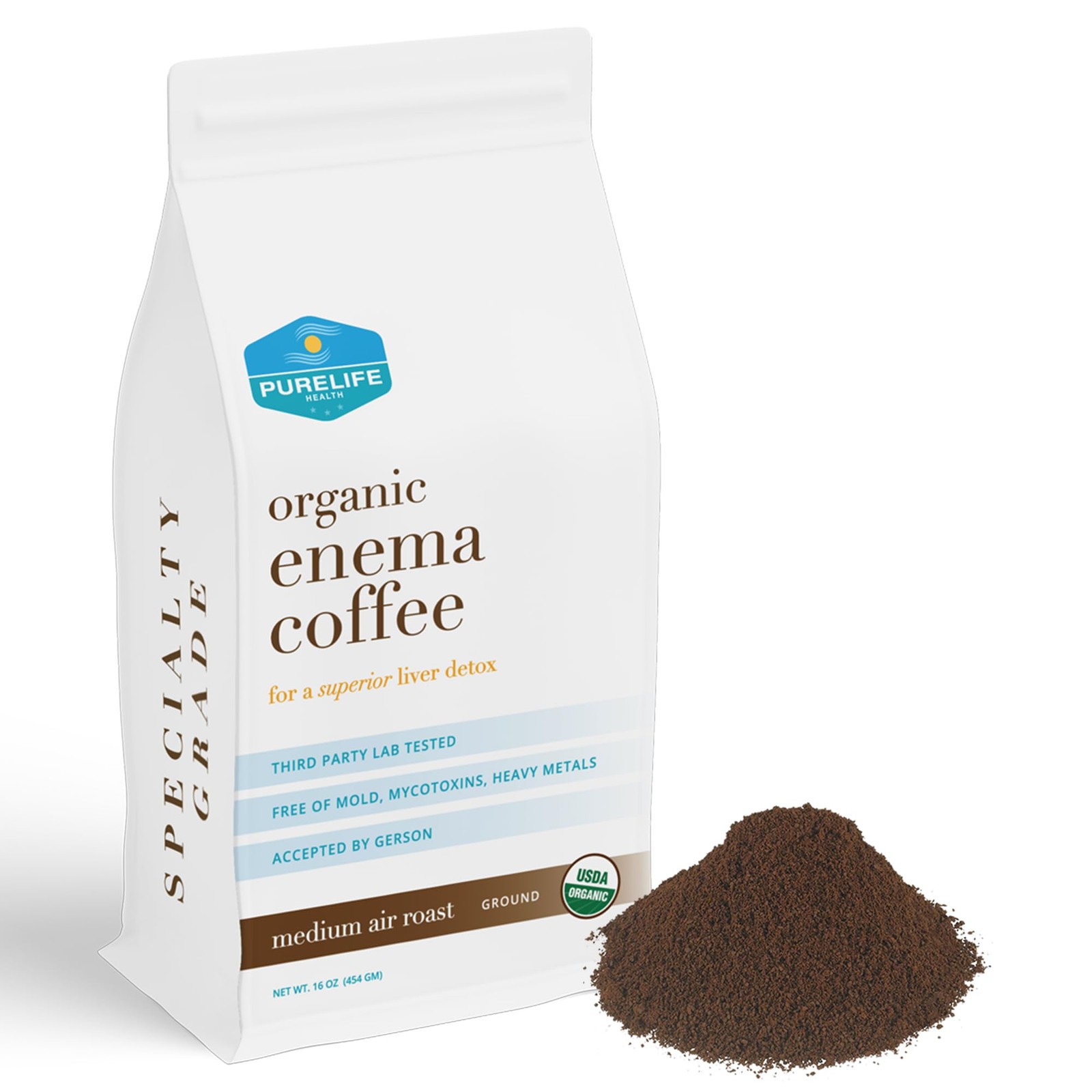 Coffee- 1 Lb - Organic Gerson Specific - Ground - Mold & Fungus Free - Air Ro...