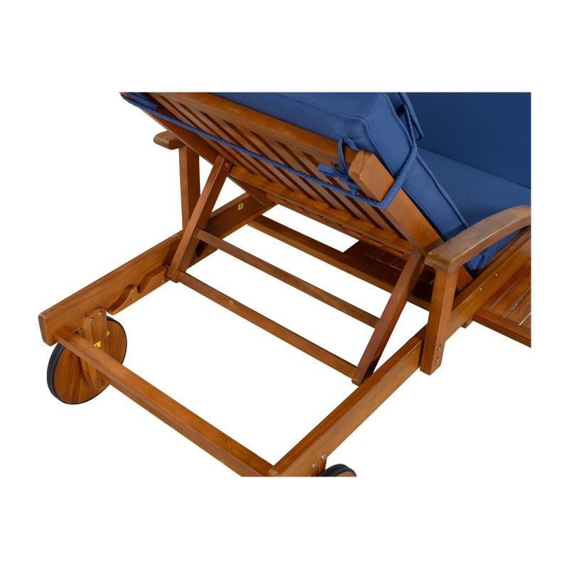 Adjustable Outdoor Lounge Chair Zero Gravity Chaise Recliner 77.5 in Navy Blue A