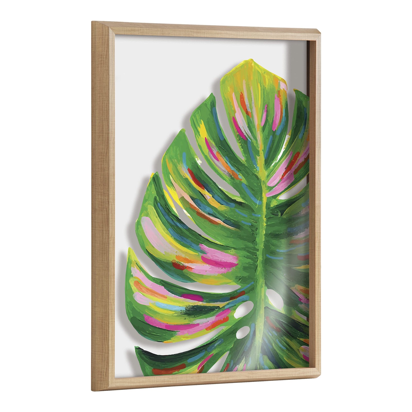 Kate and Laurel Blake Monstera Framed Printed Glass Wall Art by Jessi Raulet ...