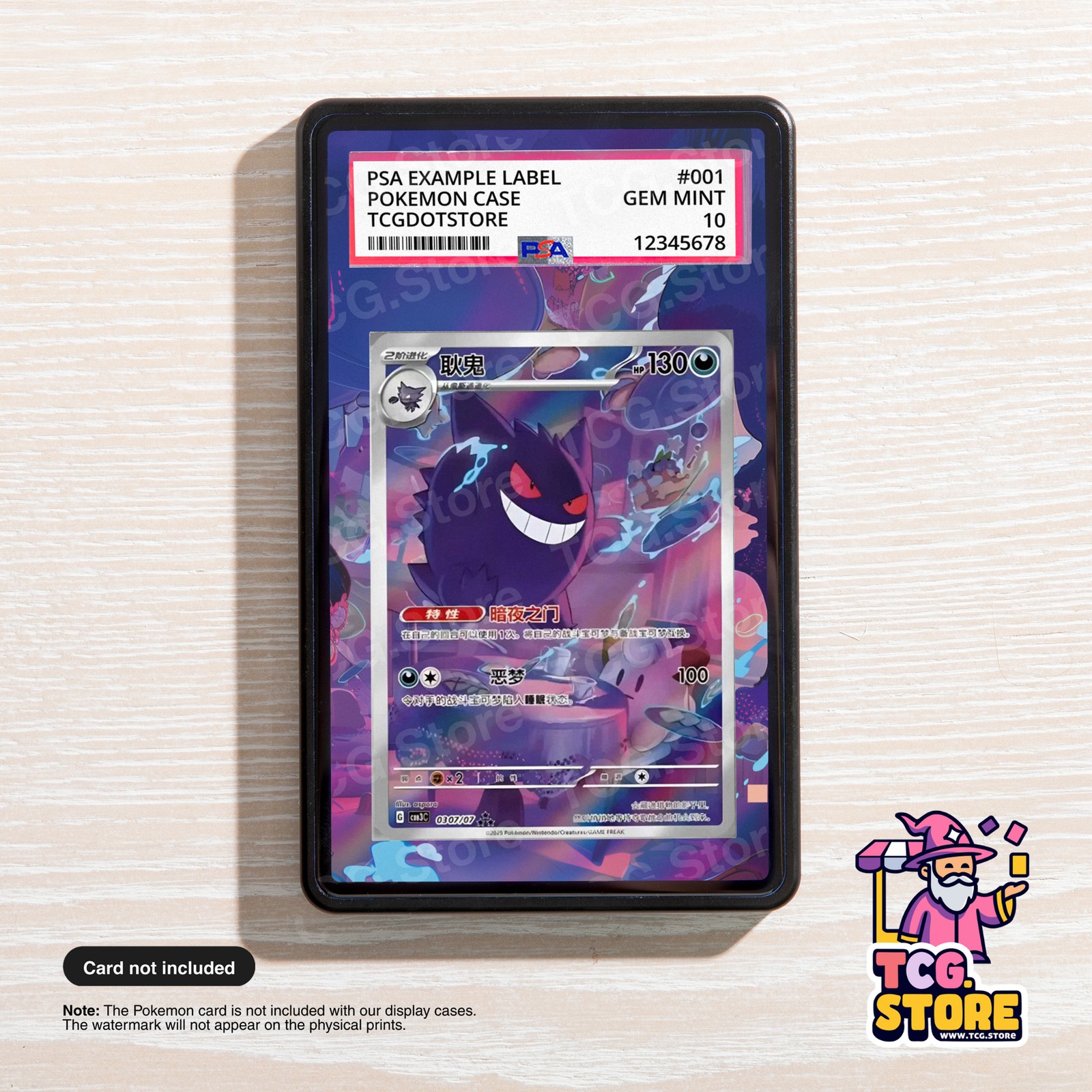 Gengar 307 Pokemon Chinese Gem Pack 3 | Pokémon Graded Case Extended Art Display
