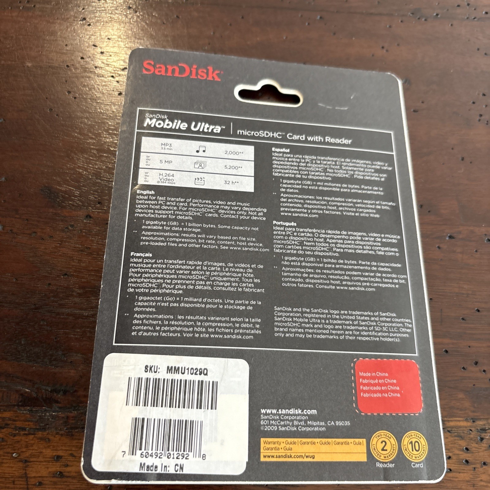 SanDisk Mobile Ultra micro SDHC Card w/ Reader 8GB Memory Card NIP