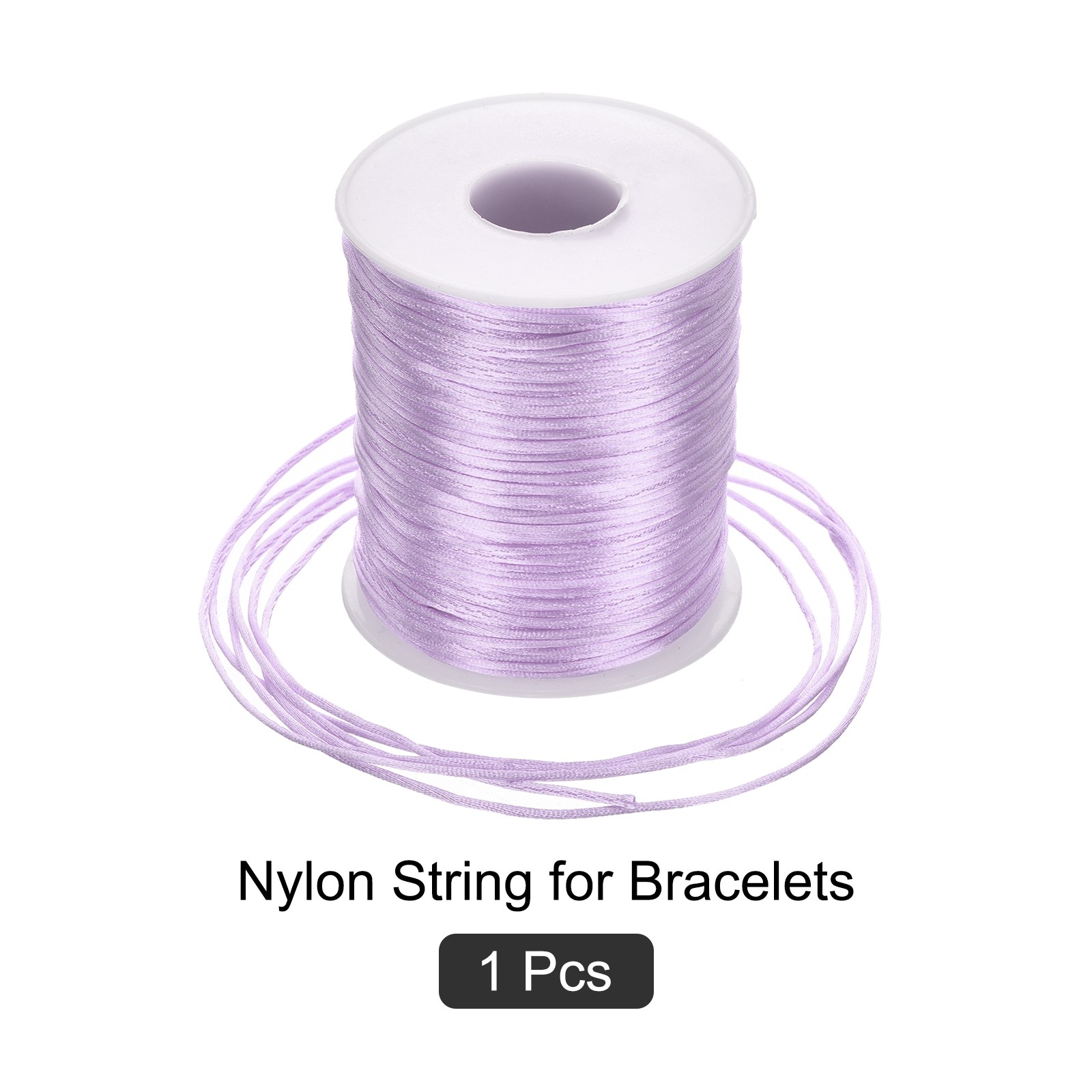 Nylon Satin Cord 1.5mm, 109 Yard Nylon String for Bracelet Thread Light Purple
