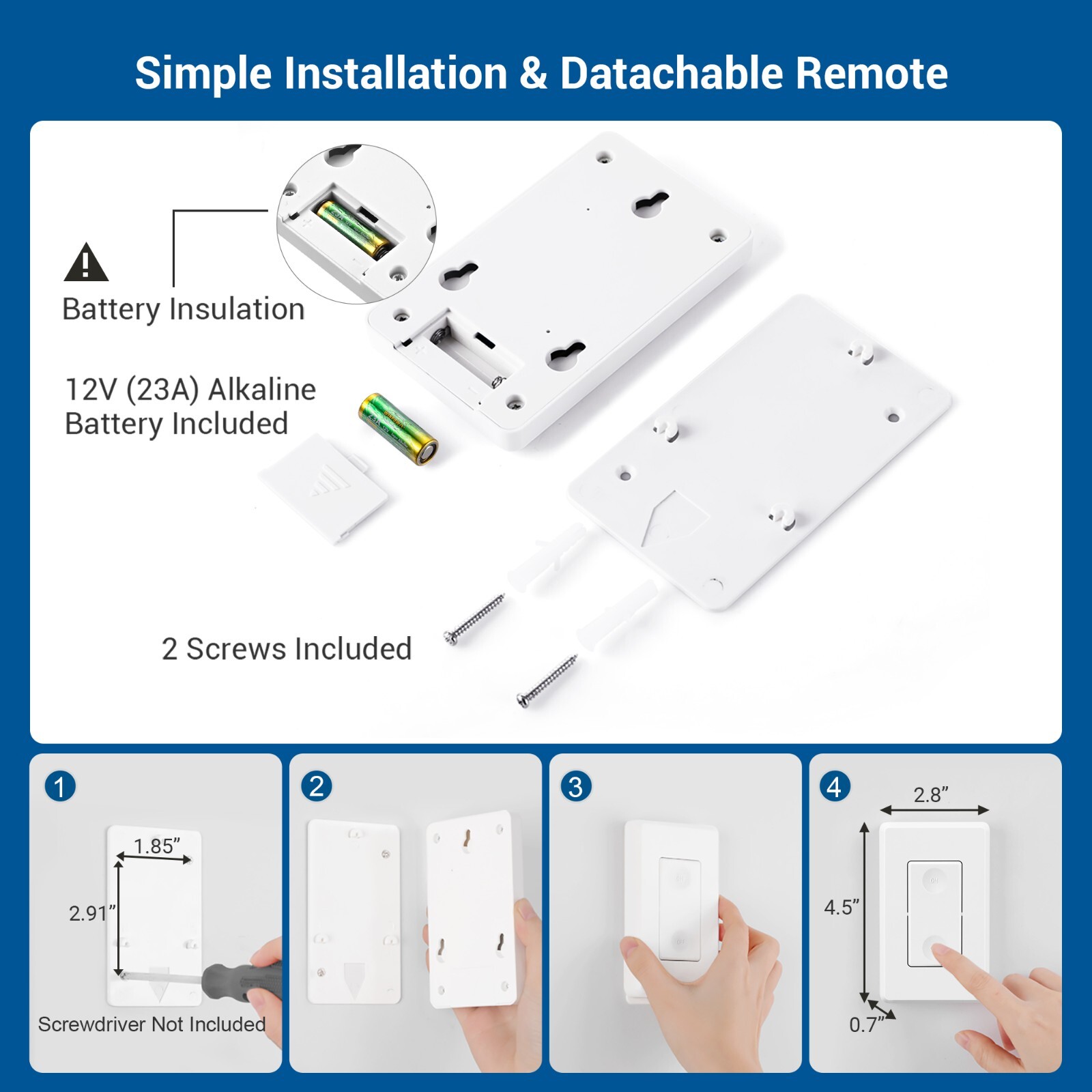 DEWENWILS Wireless Light Wall Switch Remote Control Lighting Fixture Switch