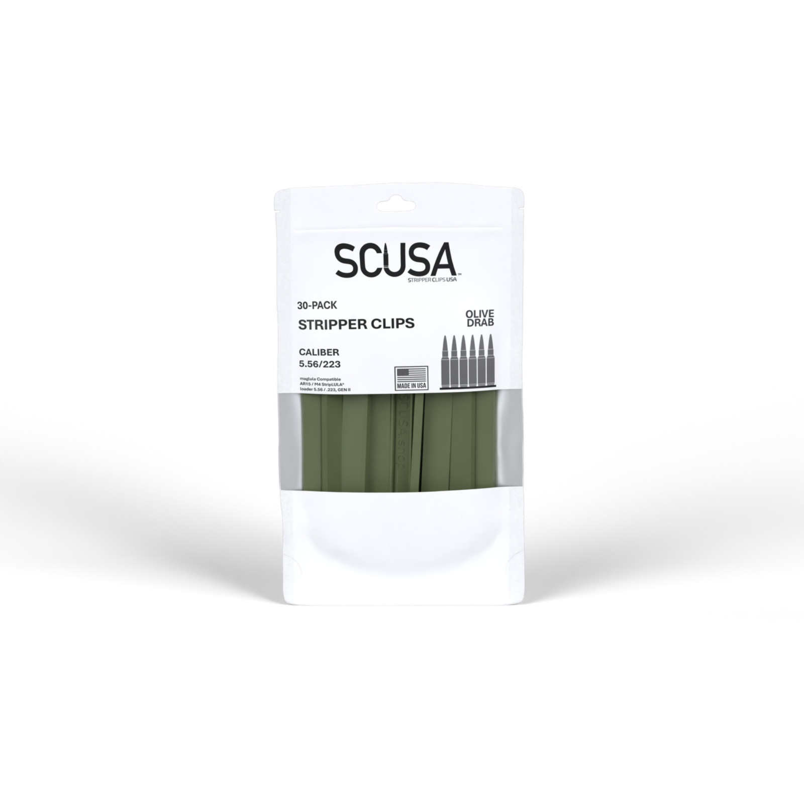 SCUSA Polymer Stripper Clips 30 Pack (Color Options Available) 5.56 Compatible