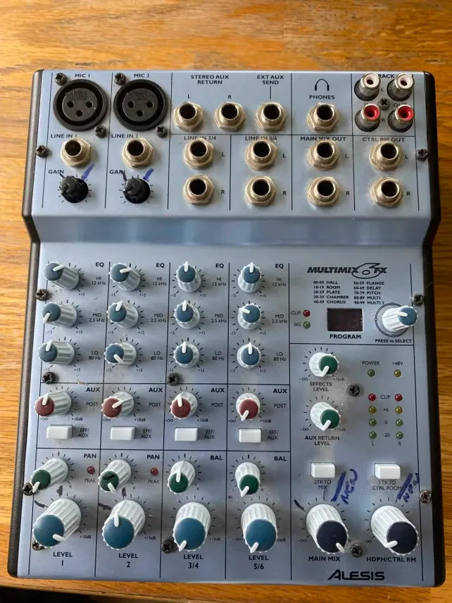 Alesis Multimix 6 FX 18V 6 Channel Analog Mixer Tested