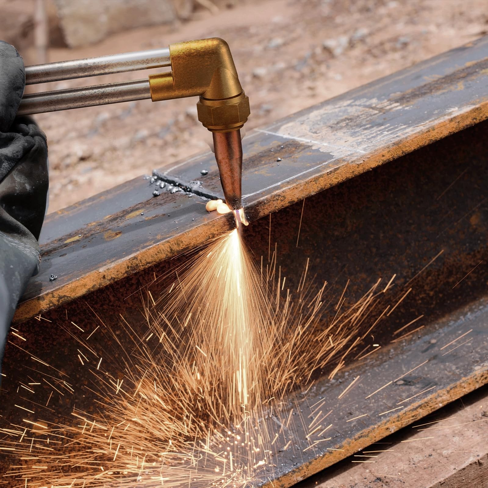 Oxy Acetylene Cutting Torch, Medium Duty CA1350 Cutting Welding Torch with Ch...