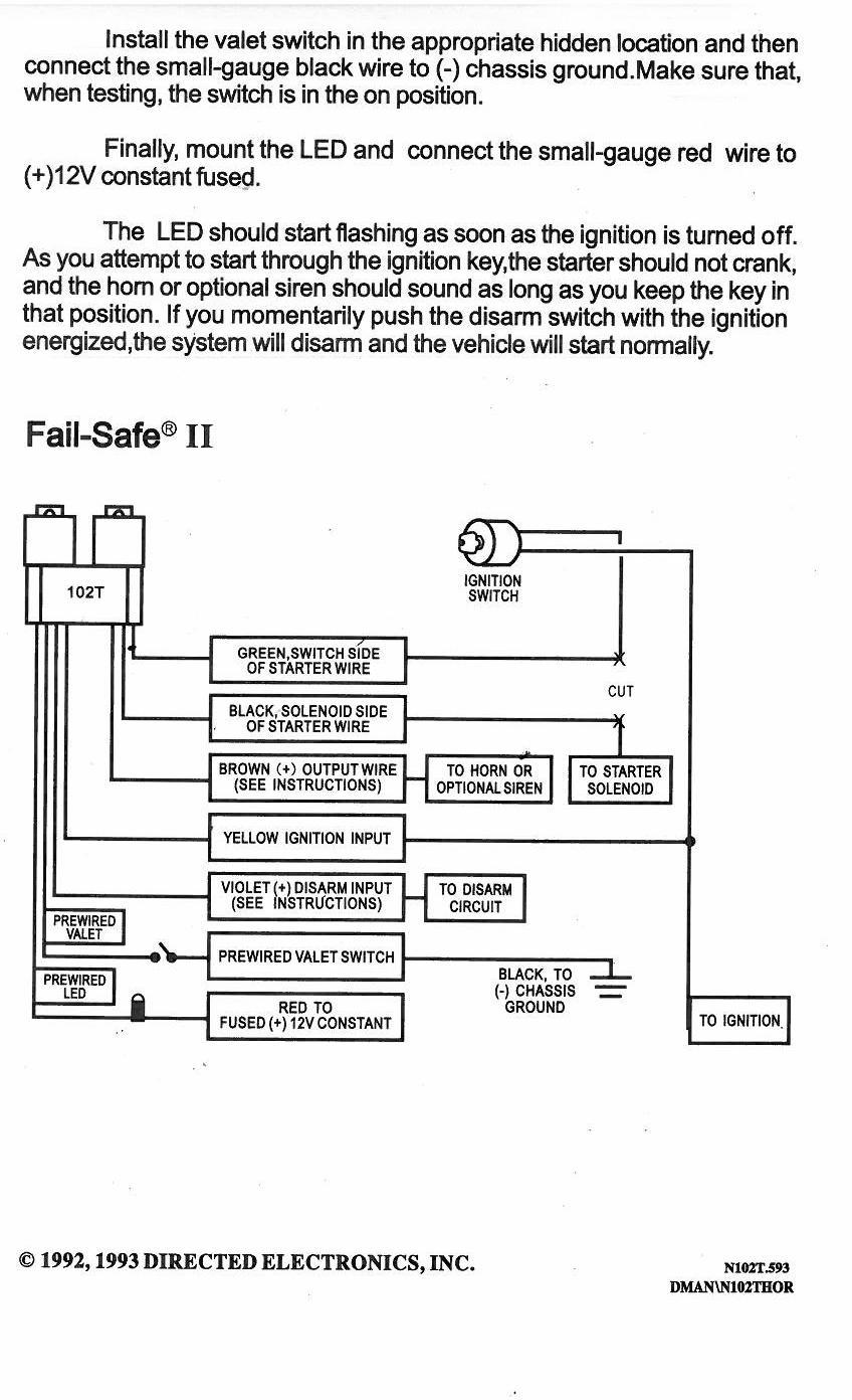 NEW DEI Directed Electronics 102T Fail-Safe II Starter Kill
