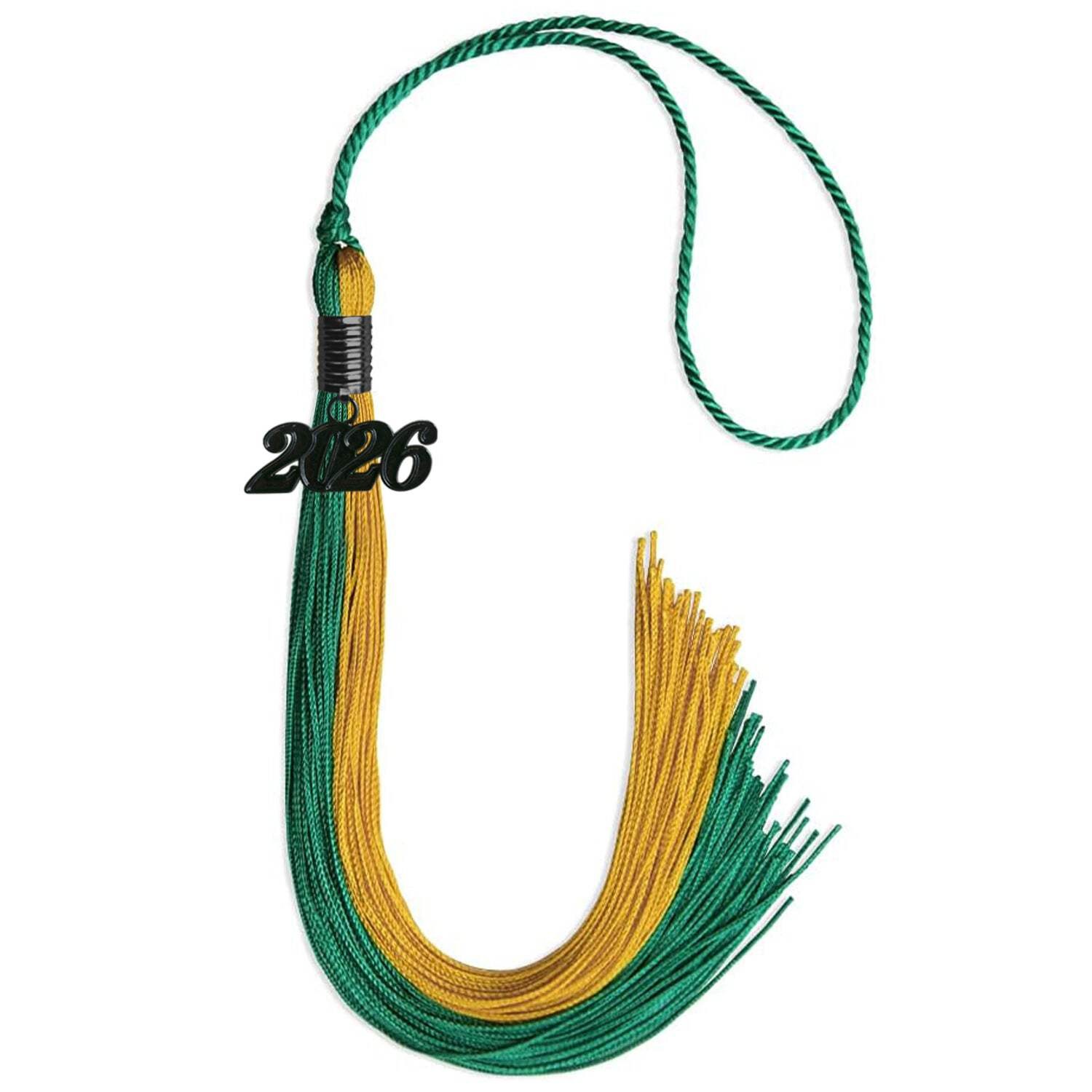 Endea Graduation Emerald Green/Bright Gold Graduation Tassel With Black Date