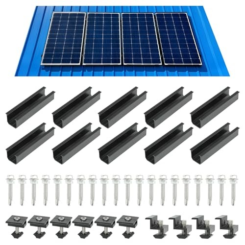 4 Set Solar Panel Roof Mounting Kit, Aluminum Solar Panel Mounting Rails