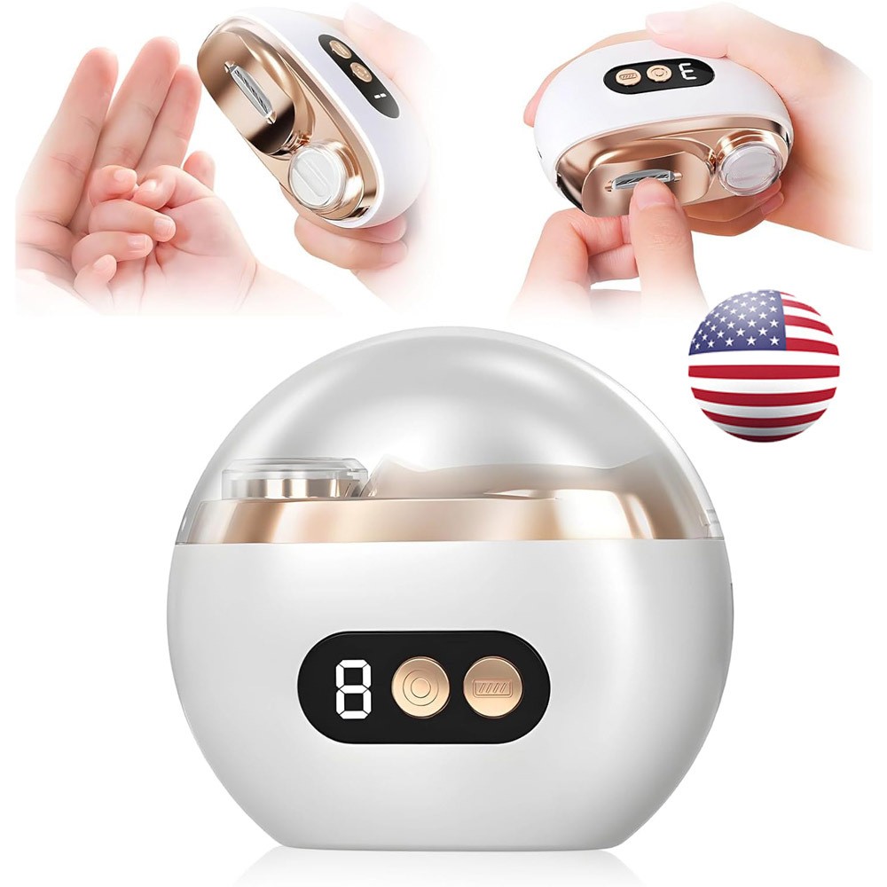 Electric Nail Clipper & LED Nail File Automatic Trimmer with 3-Speed Adjustment