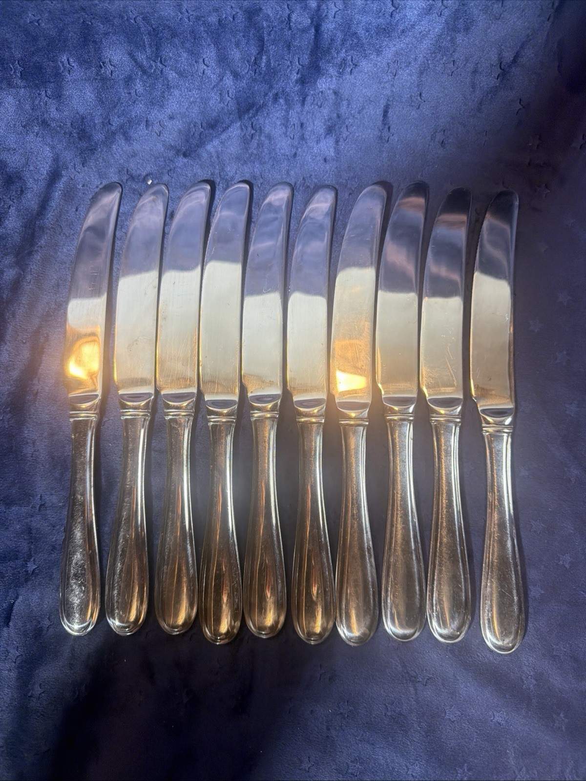 Towle Stockton Stainless Steel 9.5” Solid Handle Dinner Knives Set of 10 AS IS