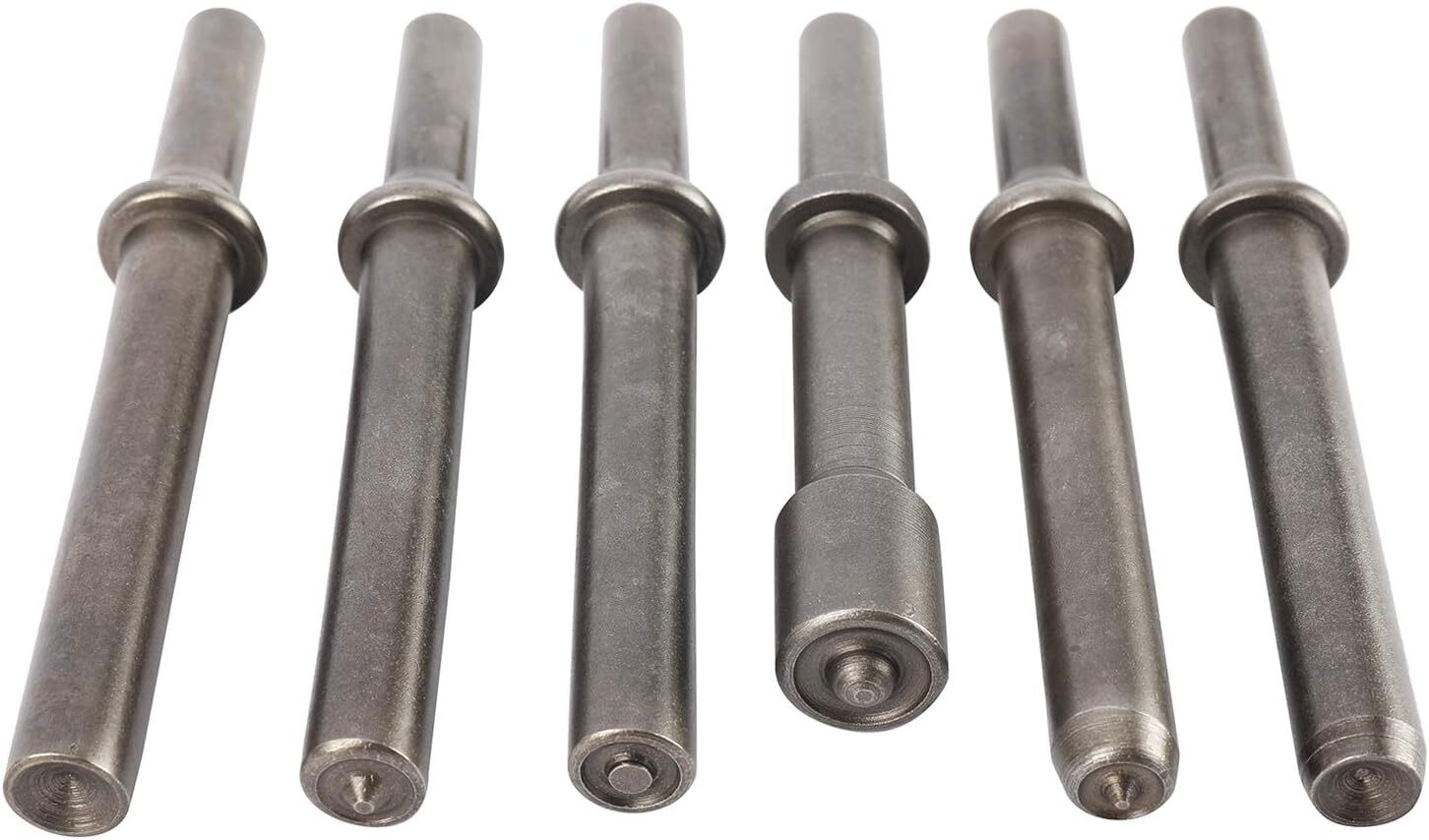 7Pcs Pneumatic Air Rivet Hammer Tool Set Smoothing Spring Shank Chisel Bits
