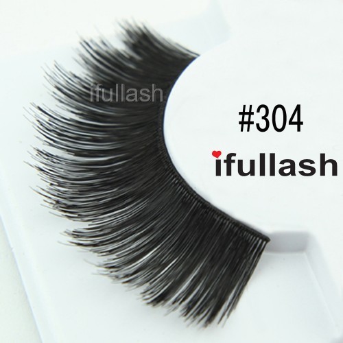 #304  6 or 12 pairs of ifullash 100% human hair Eyelashes- BLACK