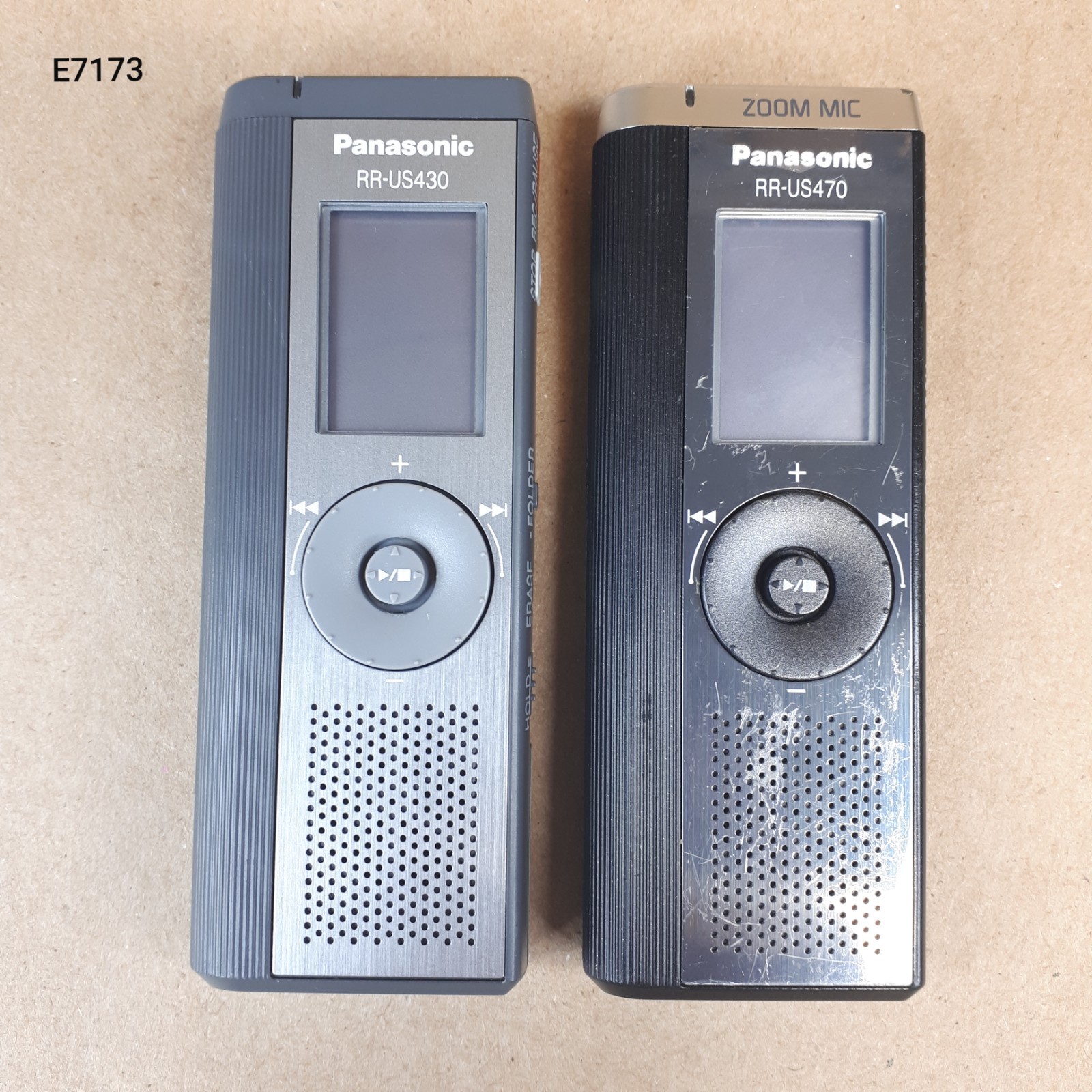 Lot of 2 Panasonic RR-US430 RR-US470 Handheld Digital Voice Recorders E7173