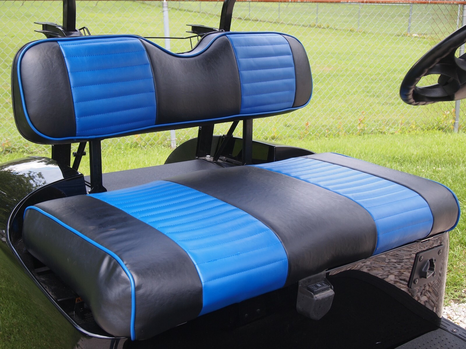 4PCS Blue Golf Cart Seat Cover Pleated Style Extra Padding For Club Car EZGO