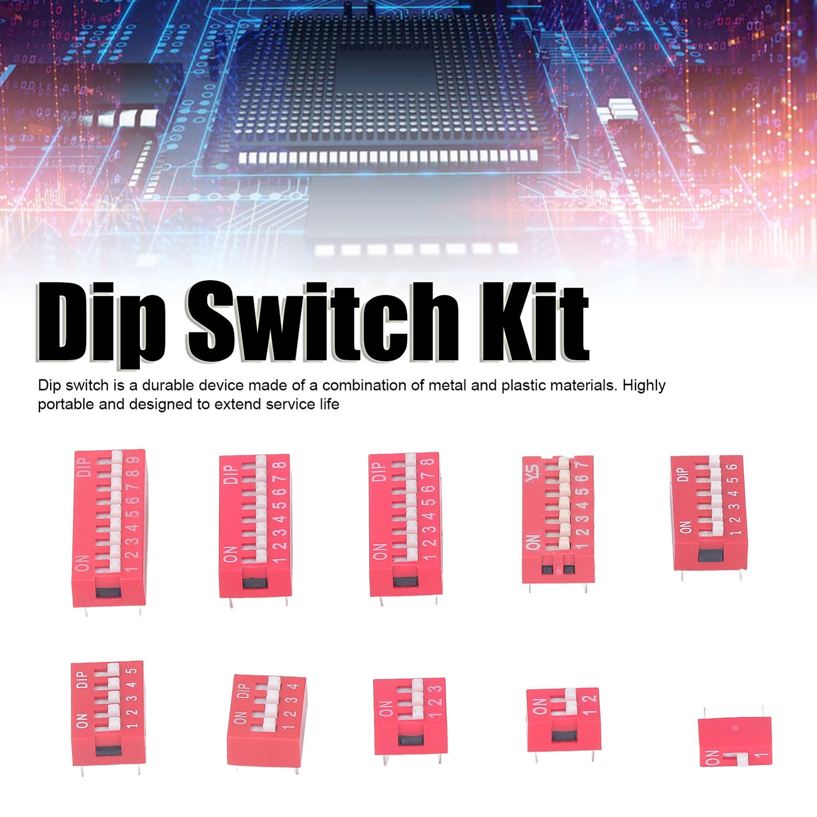 45Pcs Dip Switch Assorted Kit Durable Toggle Switch For Circuit Breadboards Hot