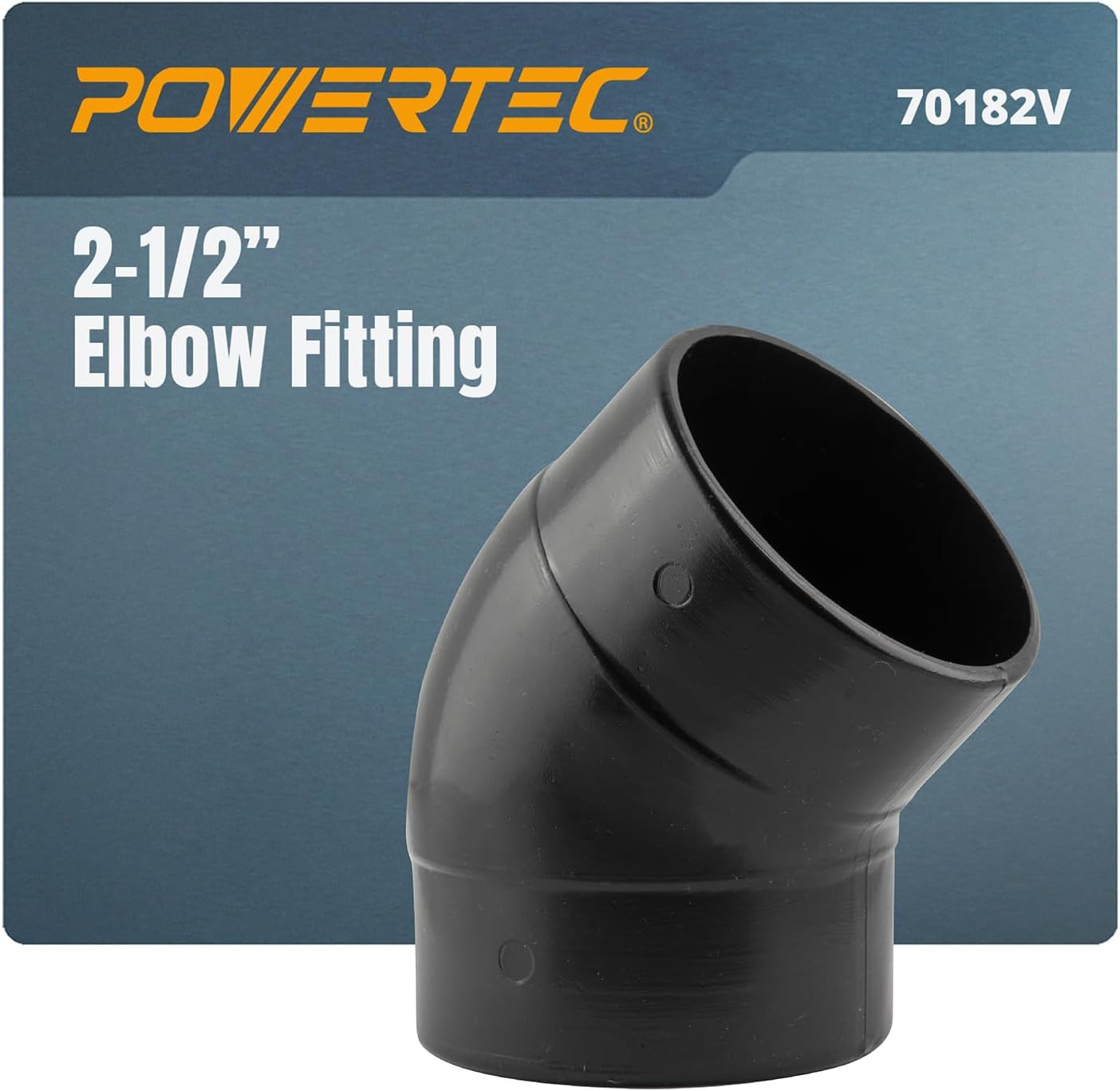 70182V 2-1/2 Inches 45 Degree Elbow, ABS Plastic Dust Collector Connector, Black