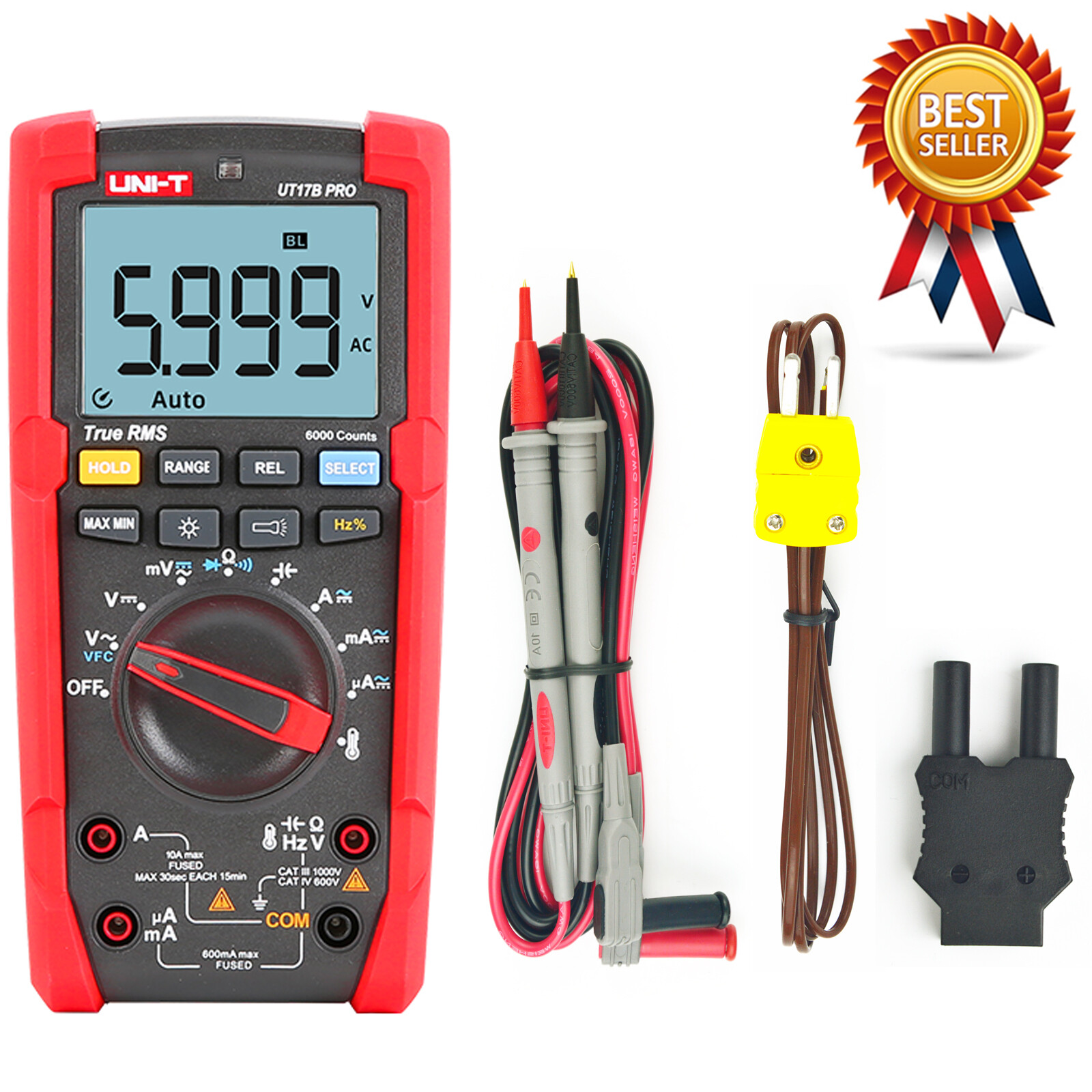 UNI-T UT17B PRO Digital Multimeter True RMS CAT III 6000 Counts 600mA
