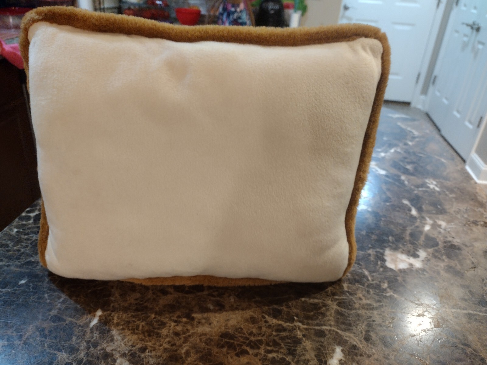 Horse Equestrian Pillow Cream & Brown Length 14" Width 15"