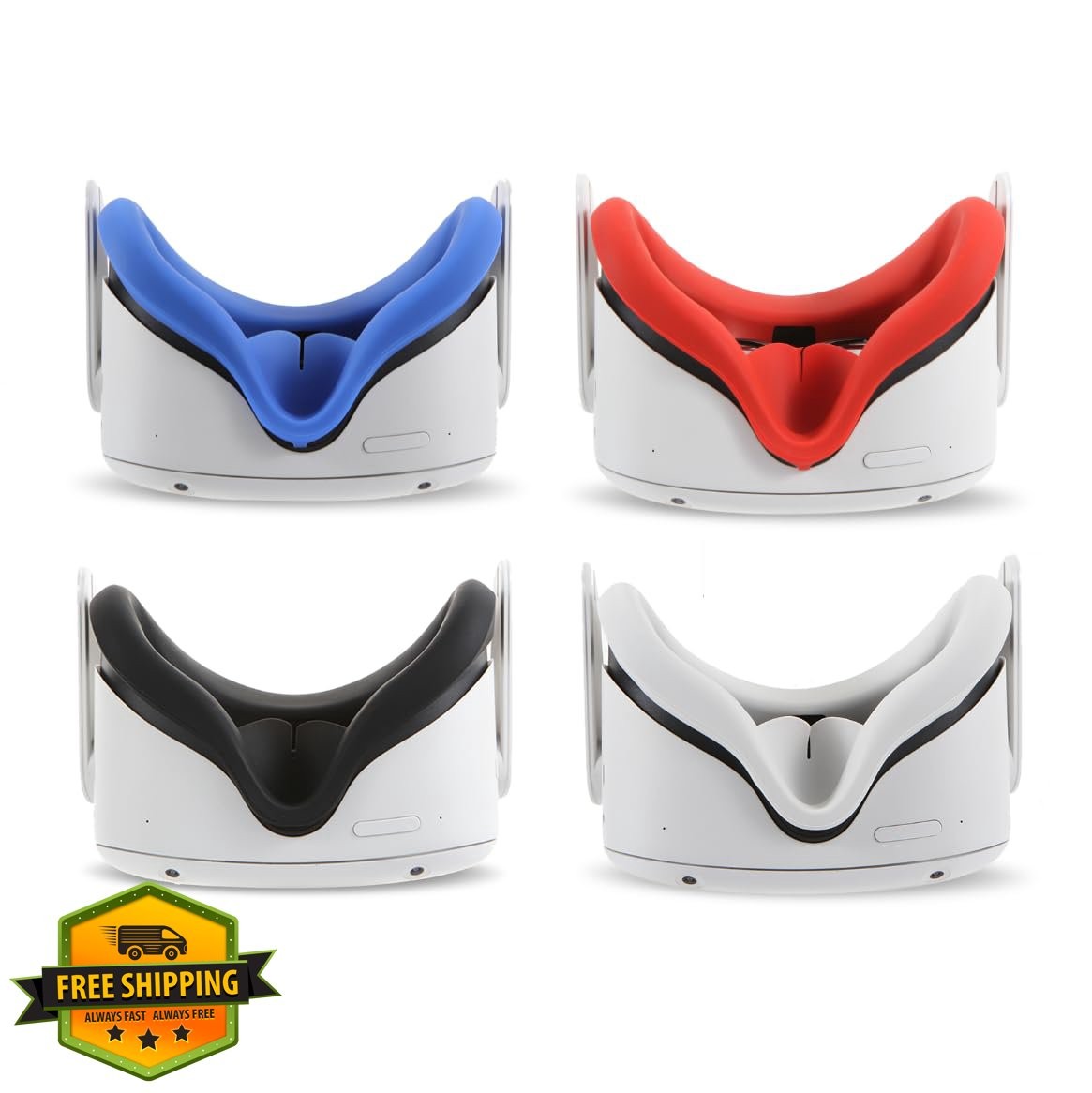 LEABBY 4Pcs VR Silicone Face Cover Oculus Quest 2