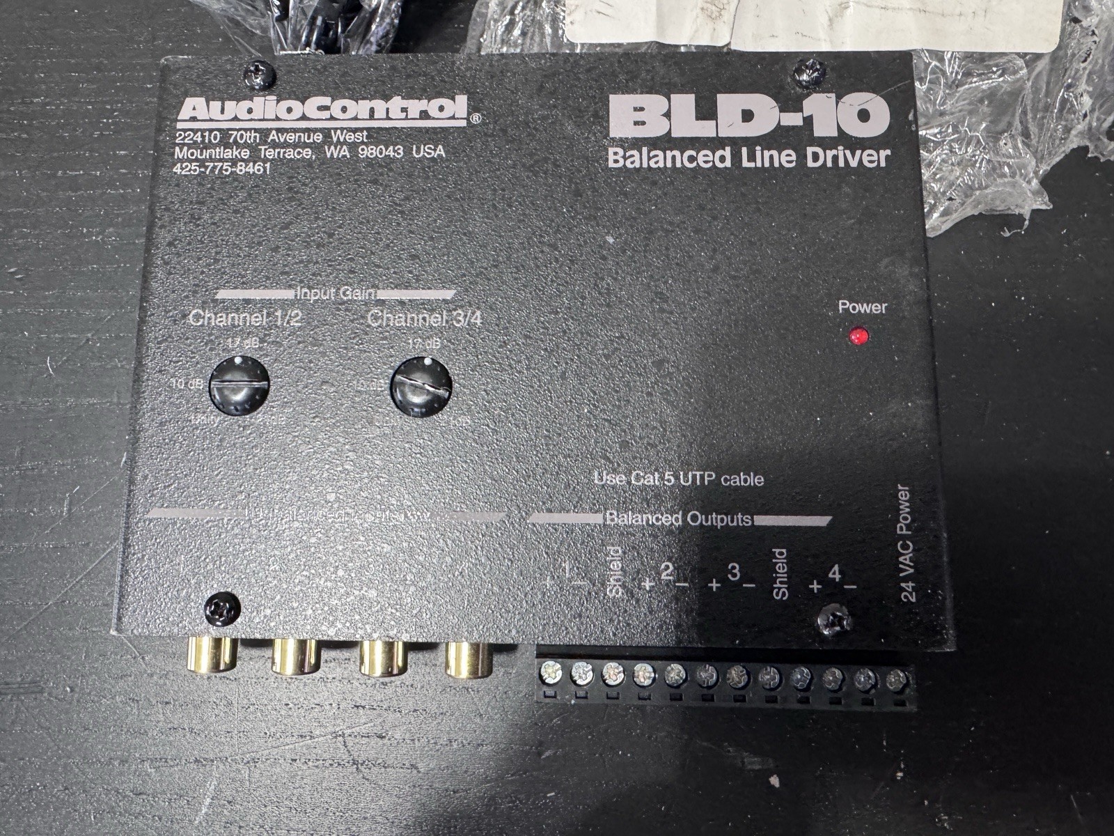 AudioControl BLD-10 Balanced Line Driver 4-Channel RCA to CAT5 w/ Power Adapter
