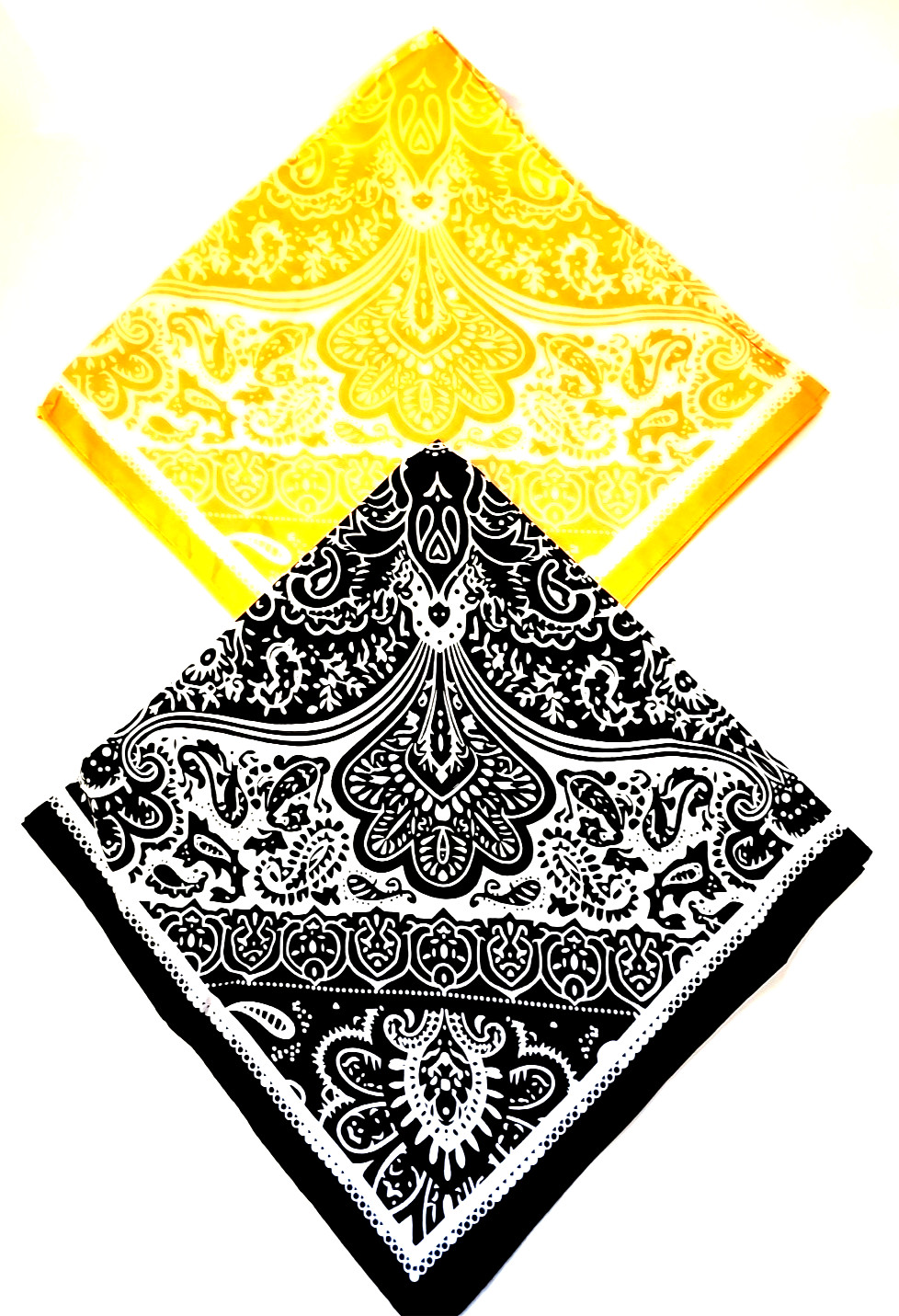 Bandana 100% Cotton Black or Orange ~ Head Neck Hair Face Wrist Pocket 23"x23"