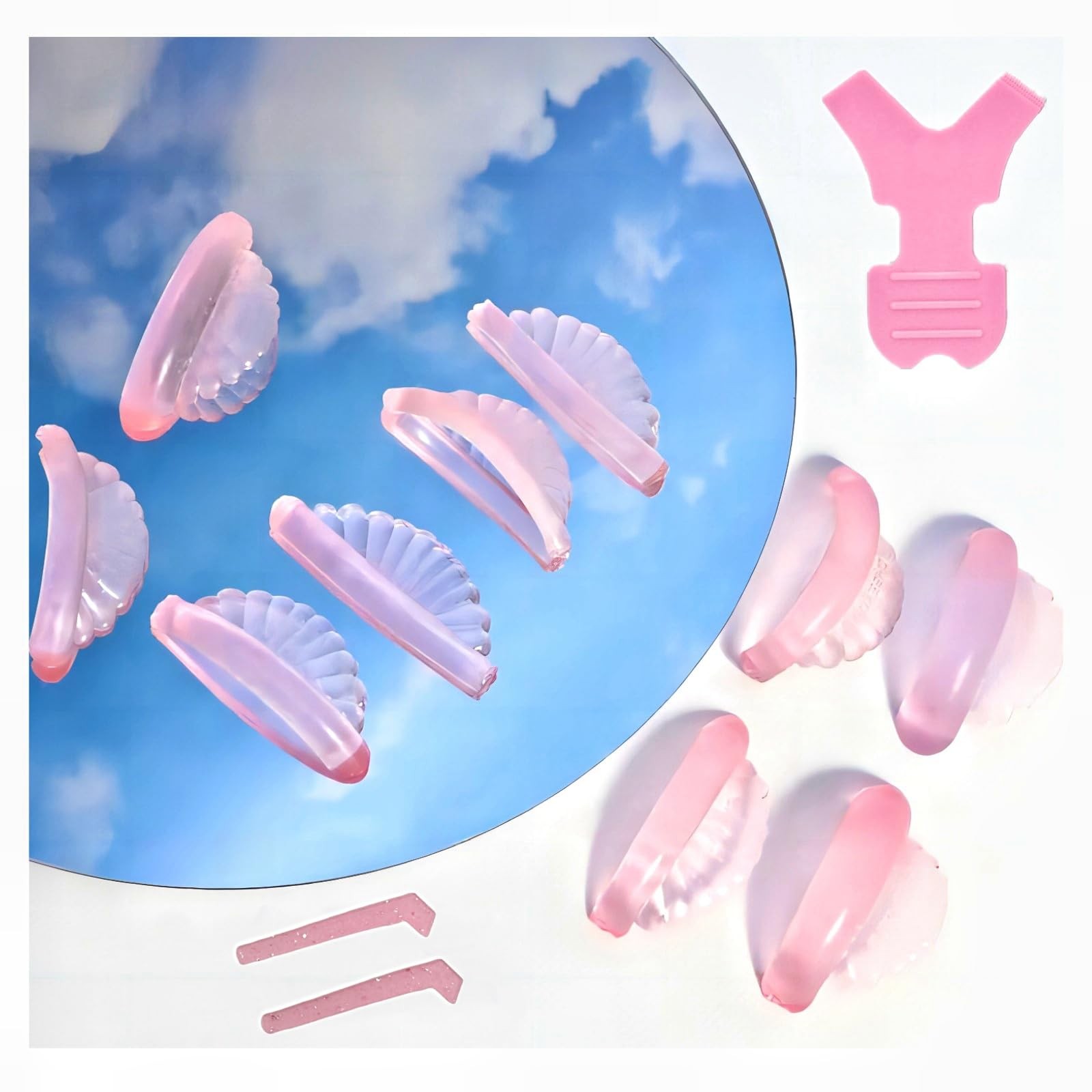 Korean Lash lift Pads Shields 2026 New No glue Pink-New seashell super curl