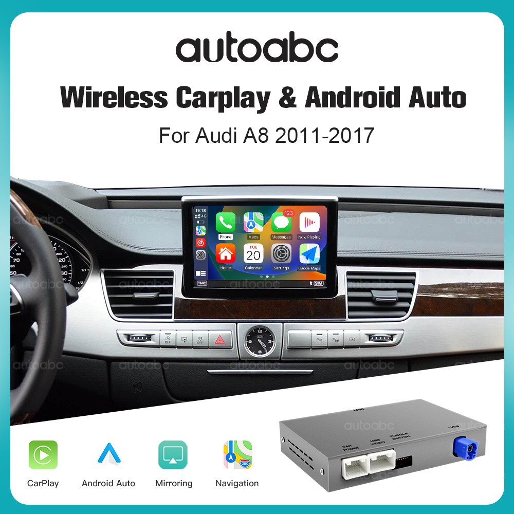 For Audi A8 2011-2017 Wireless CarPlay Android Auto Airplay Autolink Retrofit RT