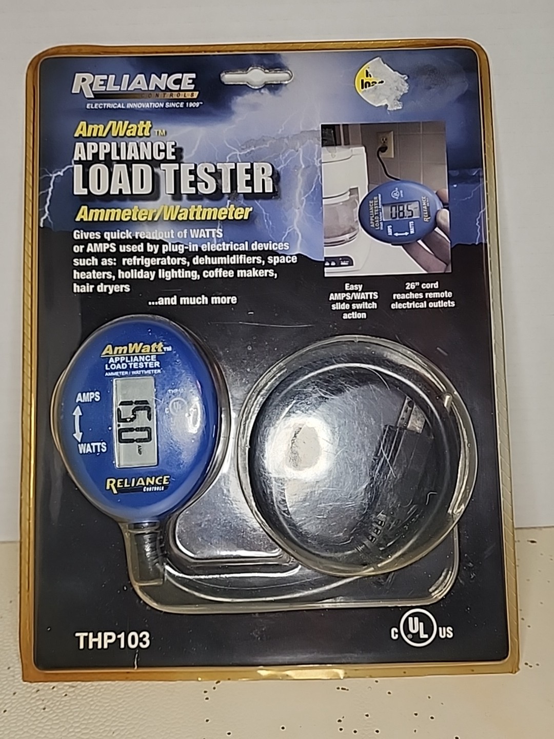 Reliance Controls THP103 AmWatt Generator Appliance Wattage/Amps Load Tester