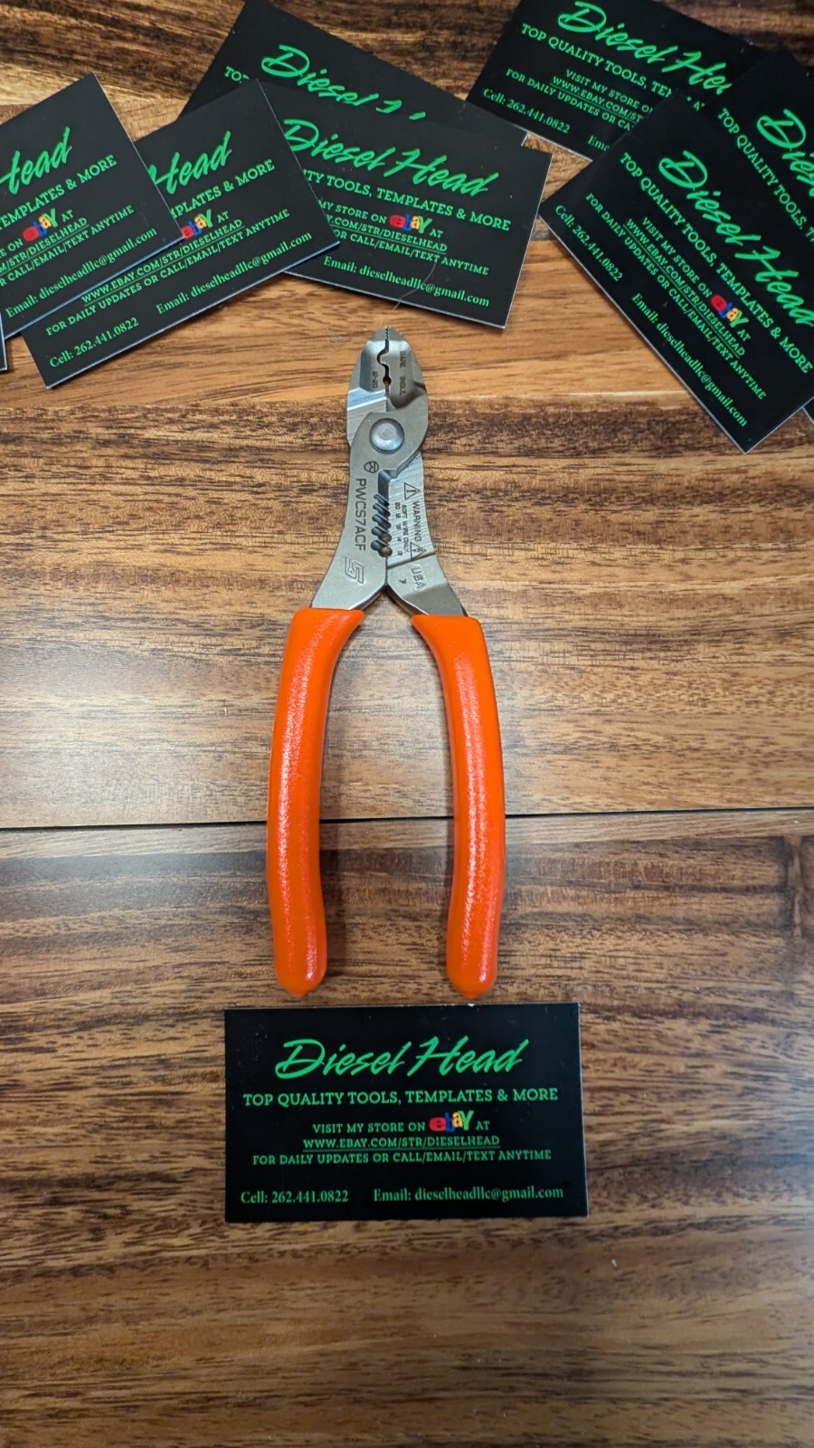 NEW Snap On PWCS7ACF ORANGE Grip Wire Cutter/Crimper/Stripper Pliers FREE SHIPPN