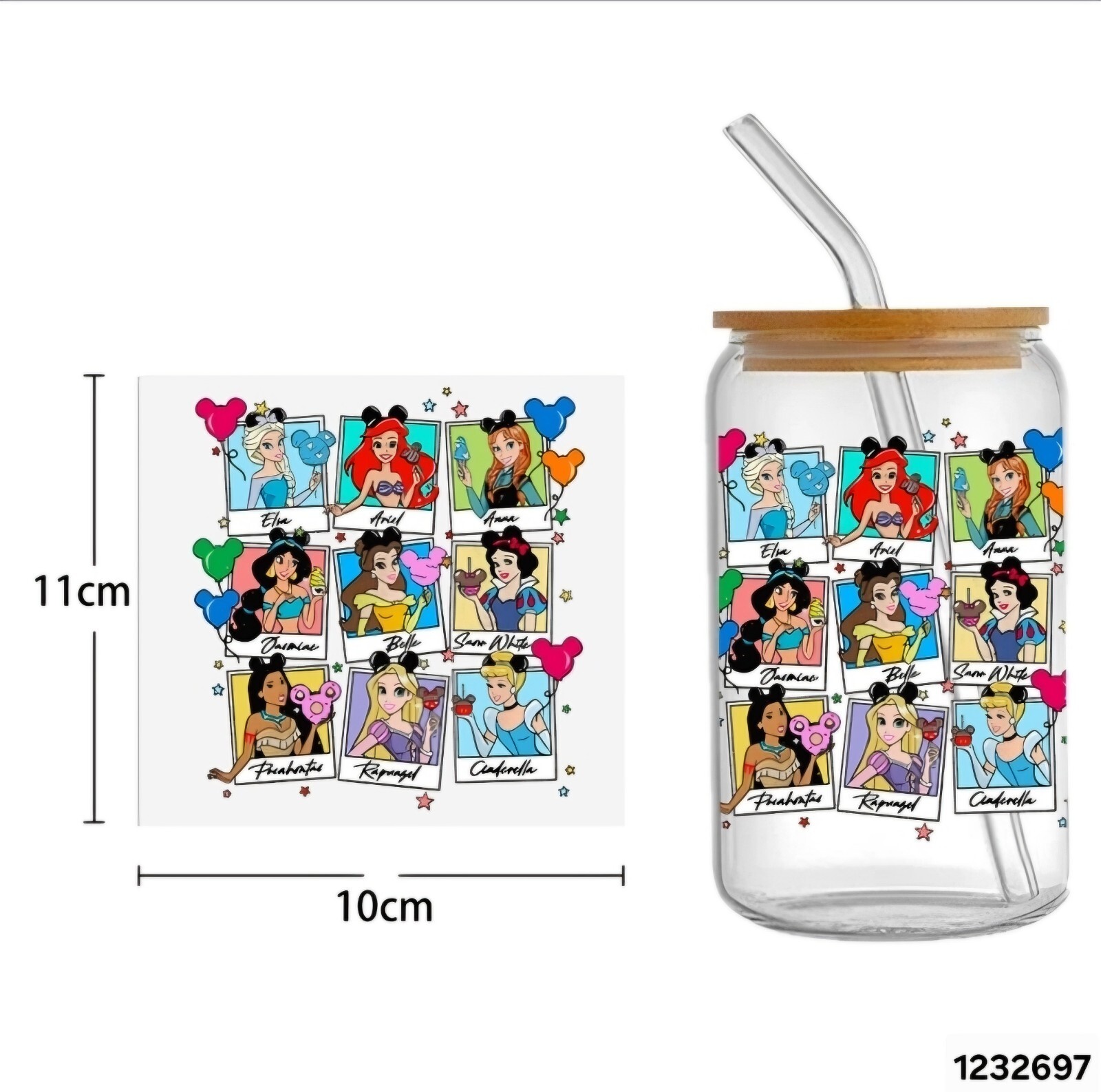 1 Piece Faith Family Cows UV DTF Cup Wrap, Transfer Stickers for Glass Uv DTF