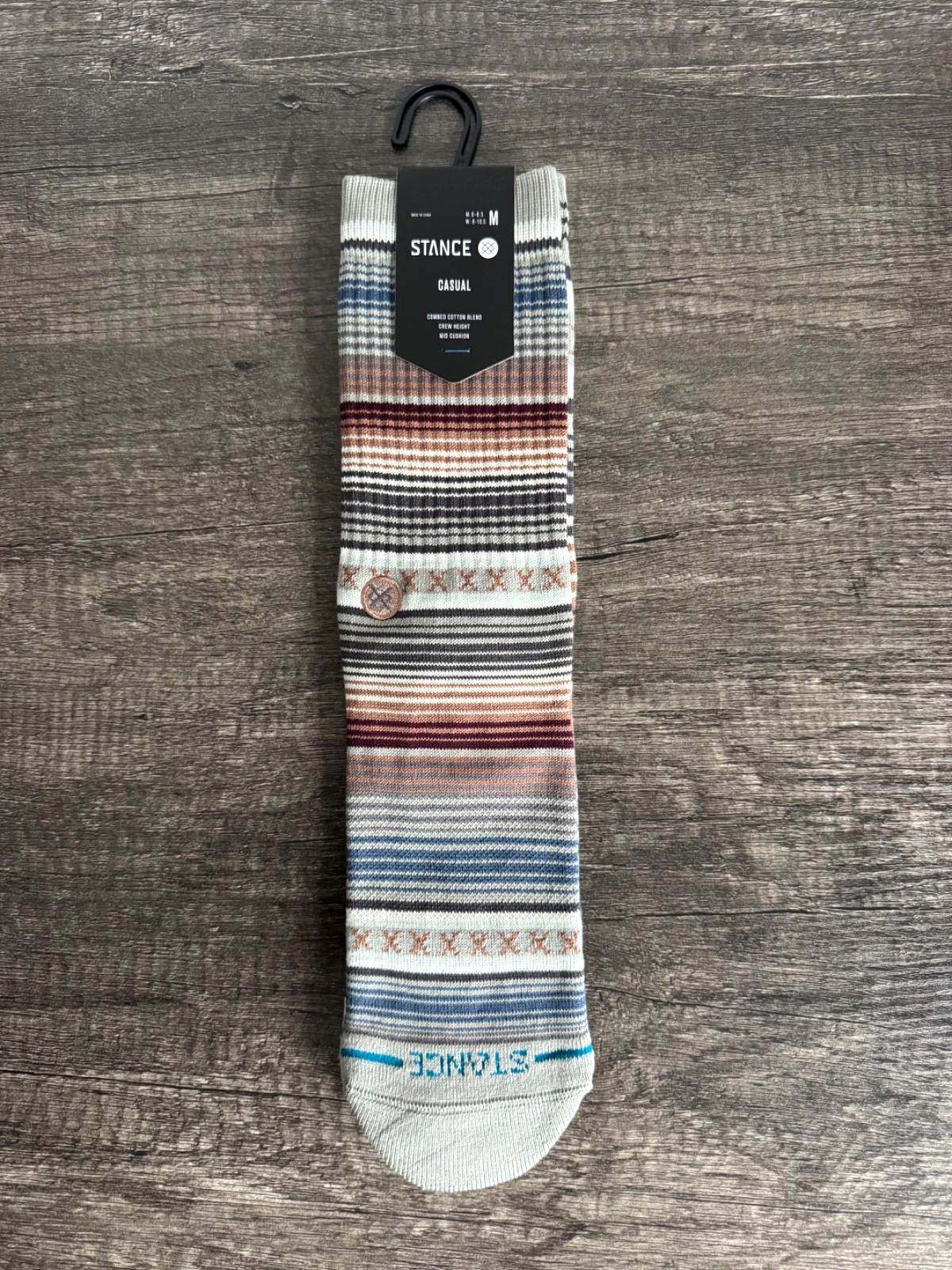 Stance Crew Socks • Curren ST Multi-Color • Size: MEDIUM or LARGE • 1 Pair (NWT)