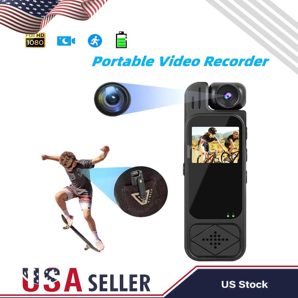 20 Hour 1080P Camcorder Mini Police Body Camera HD 180° Video DVR IR Night Cam
