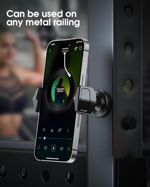 360° Rotatable Gym Magnetic Phone Holder for Workouts