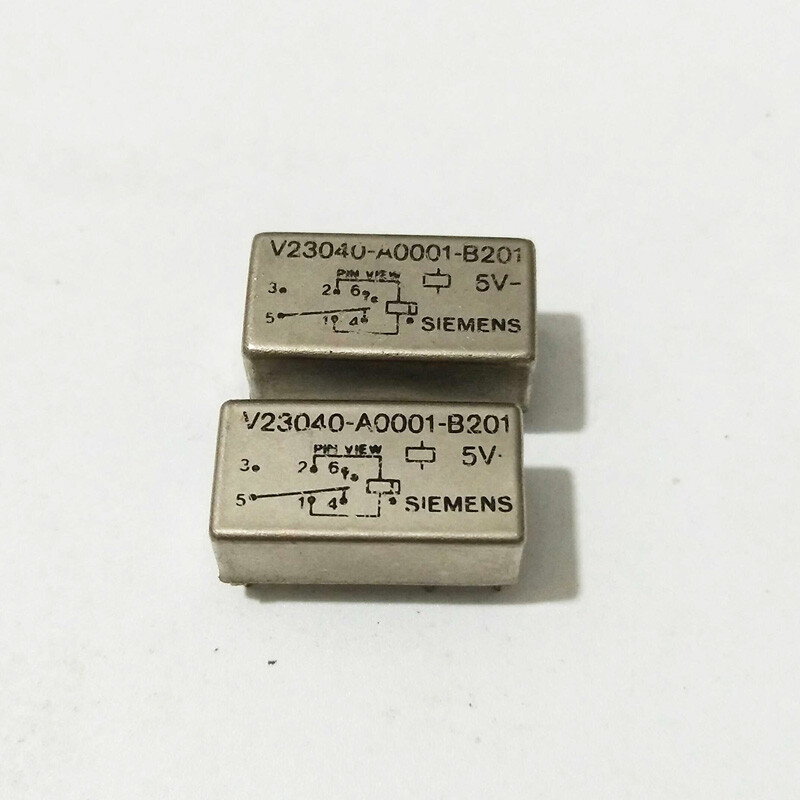 V23040-A0001-B201 DR-5V Siemens Metal Sealed Relay 6 Pins (Set of 2)