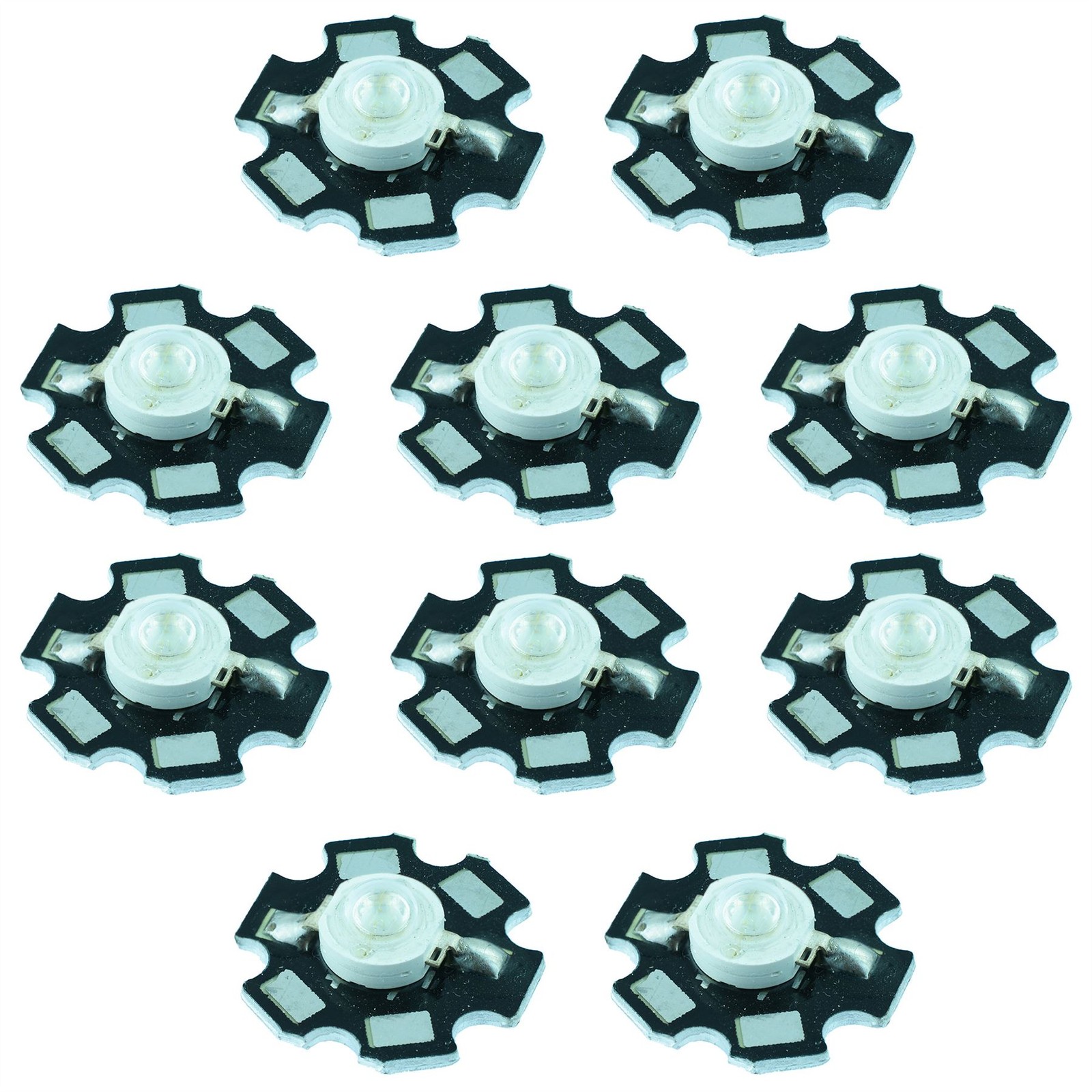 10 x Blue 3W High Power Star PCB LED 30lm